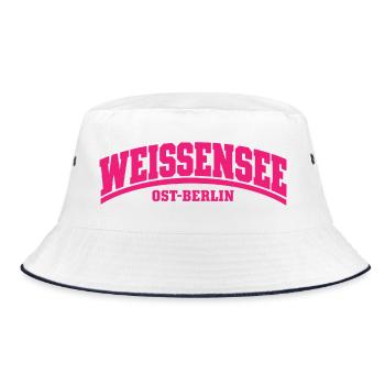 Weißensee - Ost-Berlin - Bezirk - Deutschland - Bucket Hat - Weiß/Navy - Vorne