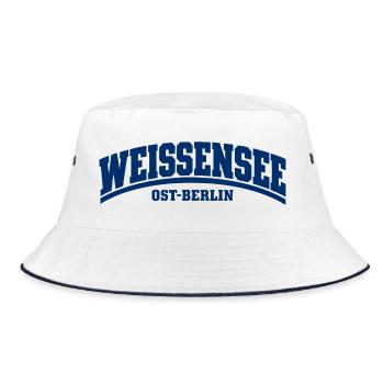 Weißensee - Ost-Berlin - Bezirk - Deutschland - Bucket Hat - Weiß/Navy - Vorne