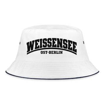 Weißensee - Ost-Berlin - Bezirk - Deutschland - Bucket Hat - Weiß/Navy - Vorne