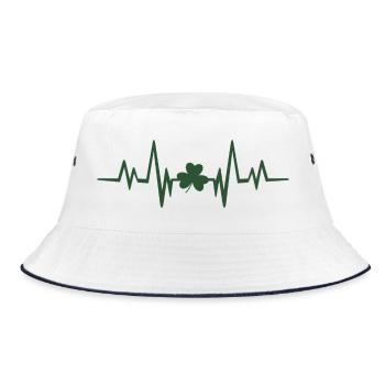 Kleeblatt-Herzschlag - Bucket Hat - Weiß/Navy - Vorne