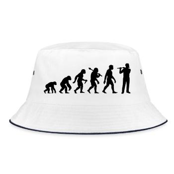 Querflöten Evolution Für Flötisten - Bucket Hat - Weiß/Navy - Vorne