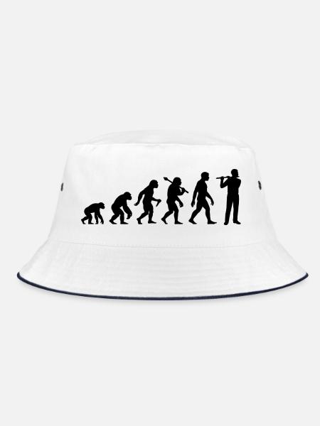 Querflöten Evolution Für Flötisten - Bucket Hat - Weiß/Navy