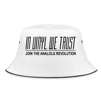 In Vinyl We Trust - Bucket Hat - Weiß/Navy - Vorne