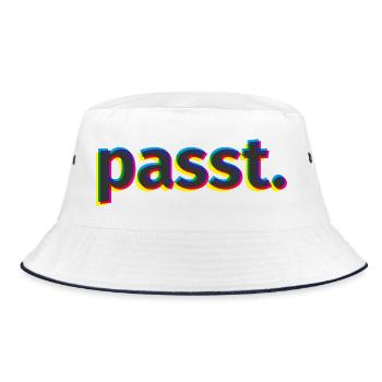 passt. - Bucket Hat - Weiß/Navy - Vorne