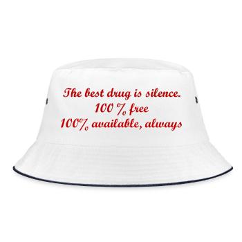 Stille ist die beste Droge. - Bucket Hat - Weiß/Navy - Vorne