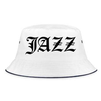 Jazz-Gothic-Logo-Logo T-Shirt - Bucket Hat - Weiß/Navy - Vorne