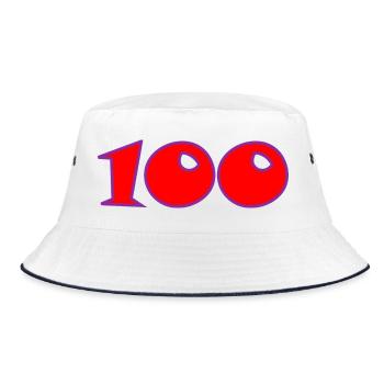 100. 100 JAHRE. 100-JÄHRIGES JUBILÄUM. GEBURTSTAG 100 - Bucket Hat - Weiß/Navy - Vorne