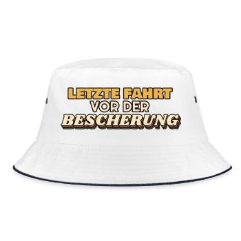 Letzte Fahrt vor der Bescherung - Busfahrer - Bucket Hat - Weiß/Navy - Vorne