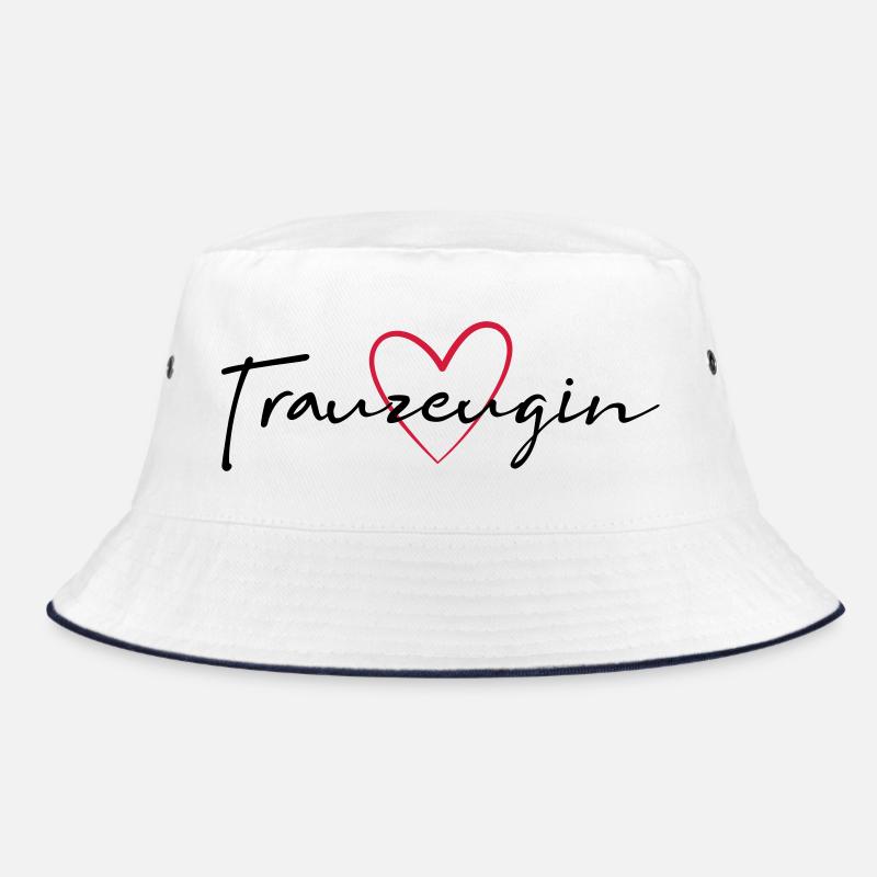 Trauzeugin Herz Junggesellinnenabschied - Bucket Hat - Weiß/Navy