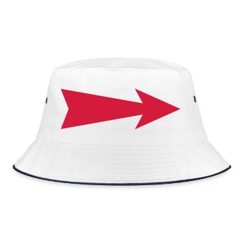 pfeil - Bucket Hat - Weiß/Navy - Vorne