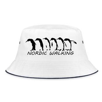 nordic walking penguins - Bucket Hat - white/navy - Front