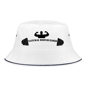 bodybuilder, bodybuilding, fitness, workout, beast - Bucket Hat - white/navy - Front