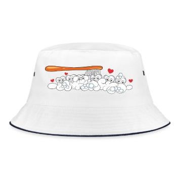 Teeth Toothbrush Dental Care Fun - Bucket Hat - white/navy - Front