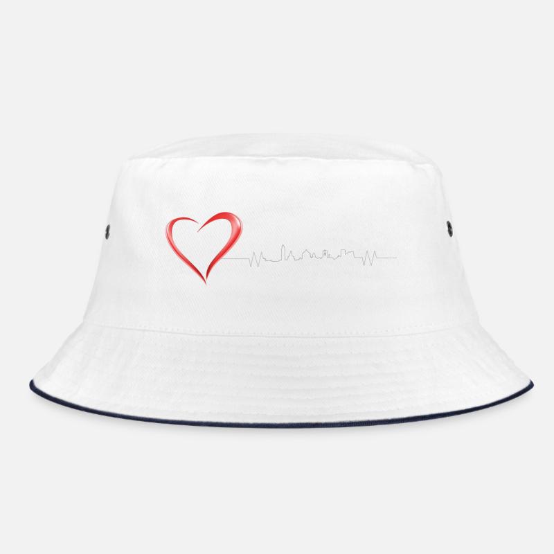 Bergamo im Herzen - Bucket Hat - Weiß/Navy
