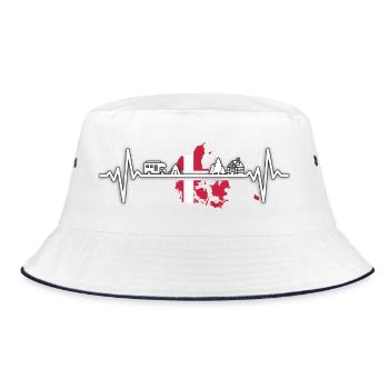 Dänemark Camping Denmark Camper Design - Bucket Hat - white/navy - Front