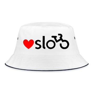 Oslo bicycle love sticker (black) - Bucket Hat - white/navy - Front