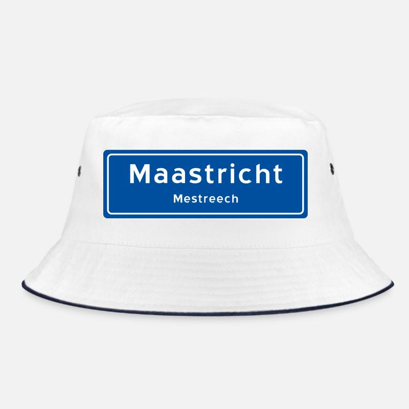Maastricht Ortsschild - Bucket Hat - Weiß/Navy