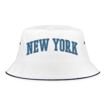 New York Arc Lettering - Bucket Hat - white/navy - Front