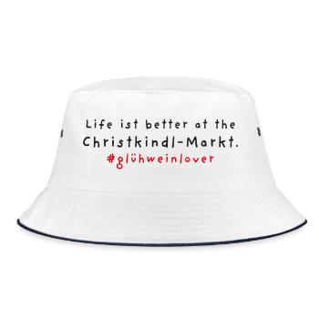 Life is better at the Christkindl-Markt! - Bucket Hat - Weiß/Navy - Vorne
