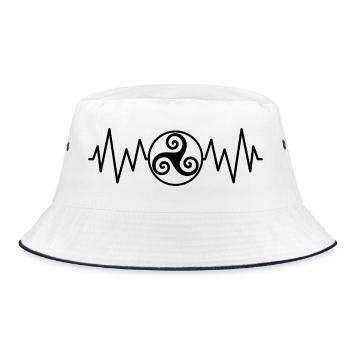 Triskel heart rate - Bucket Hat - white/navy - Front