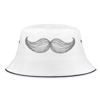 Mustache - Bucket Hat - white/navy - Front