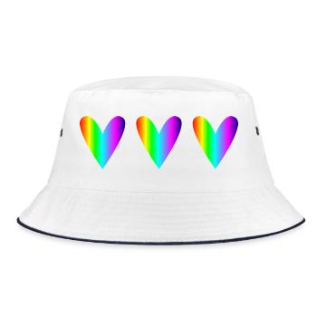 PAPA. VATERTAG. ALLES GUTE ZUM GEBURTSTAG, PAPA. HERZ - Bucket Hat - Weiß/Navy - Vorne