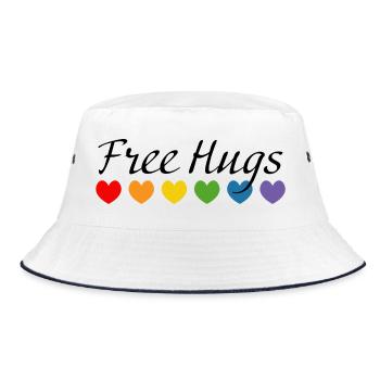 Rainbow Hearts Free Hugs noir - Bob - blanc/marine - Devant