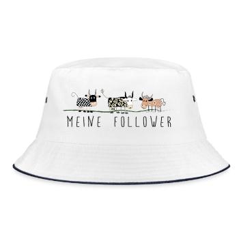 meine follower kühe bunt niedlich bauernhof - Bucket Hat - Weiß/Navy - Vorne