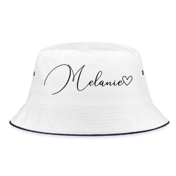 Melanie Surname First Name Girl - Bucket Hat - white/navy - Front