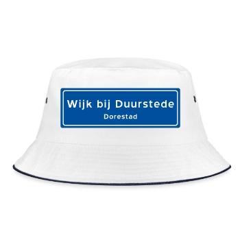 Wijk bij Duurstede place name sign - Bucket Hat - white/navy - Front