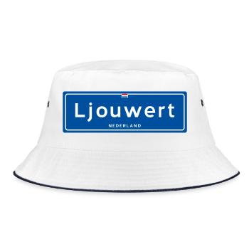 Panneau toponymique Ljouwert (Leeuwarden) - Bob - blanc/marine - Devant