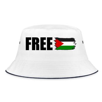 Free palestine - Bob - blanc/marine - Devant