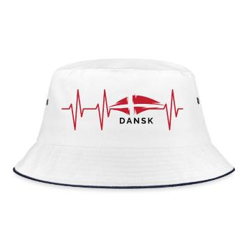 puls dansk Herzschlag Dänemark Illustration icon - Bucket Hat - Weiß/Navy - Vorne