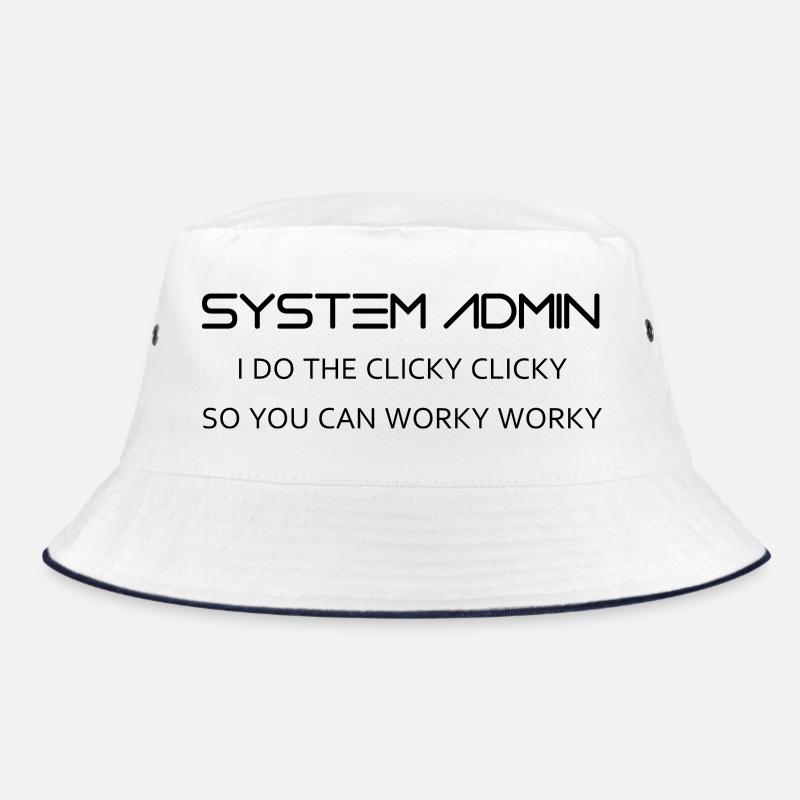 Systemadministratoren machen clicky clicky in schwarz - Bucket Hat - Weiß/Navy
