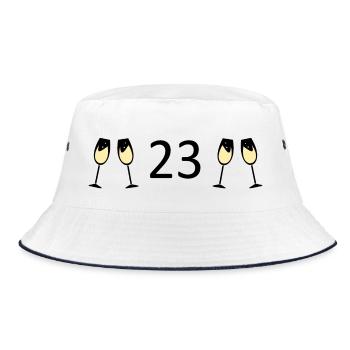 23.Geburtstag 23 Jahre Jubiläum 23 Jahre Zahl 23 - Bucket Hat - Weiß/Navy - Vorne