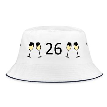 26th Birthday 26 Years Anniversary 26 Years Number 26 - Bucket Hat - white/navy - Front