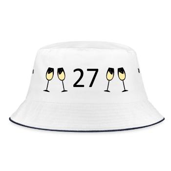 27th Birthday 27 Years Anniversary 27 Years Number 27 - Bucket Hat - white/navy - Front