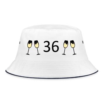 36th Birthday 36 Years Anniversary Number 36 - Bucket Hat - white/navy - Front