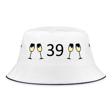 39th Birthday 39 Years Anniversary 39 Years Number 39 - Bucket Hat - white/navy - Front