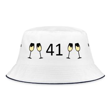 41st Birthday 41 Years Anniversary 41 Years Number 41 - Bucket Hat - white/navy - Front
