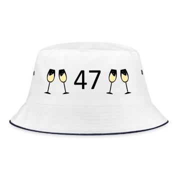 47th Birthday 47 Years Anniversary 47 Years Number 47 - Bucket Hat - white/navy - Front