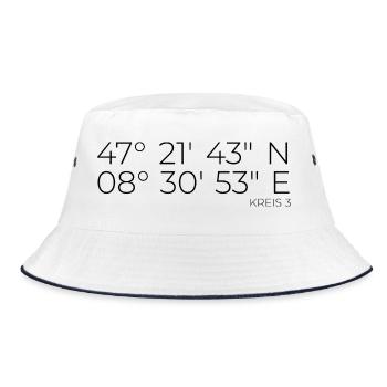 Coordinates Kreis 3 Wiedikon Zurich - Bucket Hat - white/navy - Front