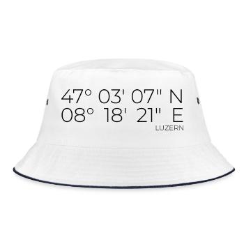Koordinaten Luzern - Bucket Hat - Weiß/Navy - Vorne