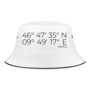 Coordinates Davos Graubünden - Bucket Hat - white/navy - Front