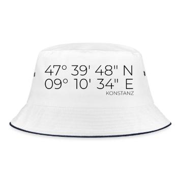 Coordinates Konstanz Lake Constance - Bucket Hat - white/navy - Front