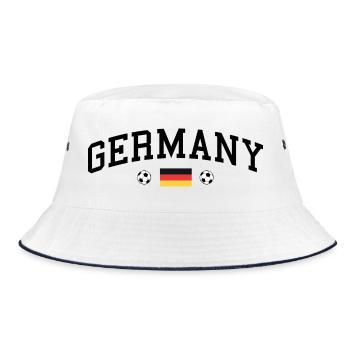 Germany mit Flagge - Bucket Hat - Weiß/Navy - Vorne