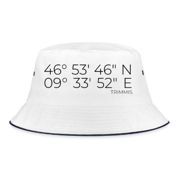 Coordinates Trimmis Graubünden Switzerland - Bucket Hat - white/navy - Front