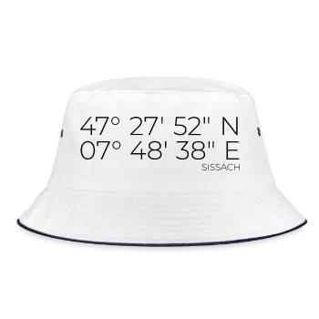 Coordinates Sissach, Switzerland - Bucket Hat - white/navy - Front
