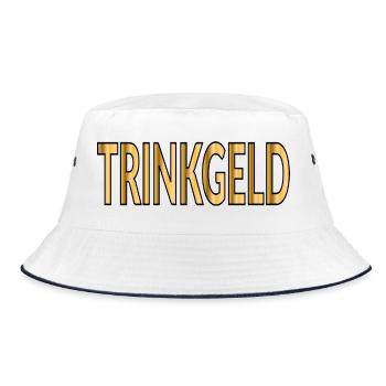 Trinkgeld Service Dienstleistung - GELD - Bucket Hat - Weiß/Navy - Vorne
