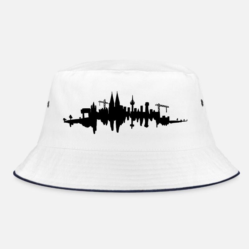 Kölner Skyline - Bucket Hat - Weiß/Navy